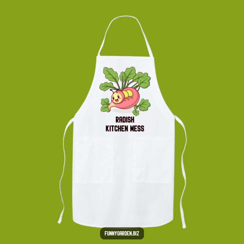 Funny Kawaii Caterpillar Apron: Chef's Comical Companion for Radish Recipes