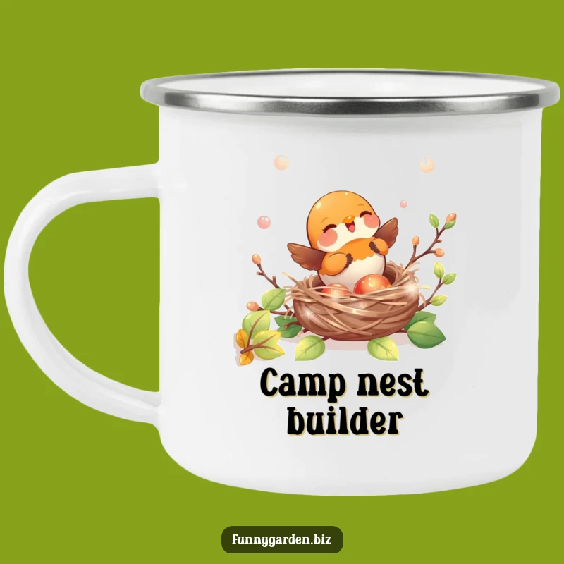 Funny Robin Camping Mug - Joyful Nest, Iridescent Outdoor Gift
