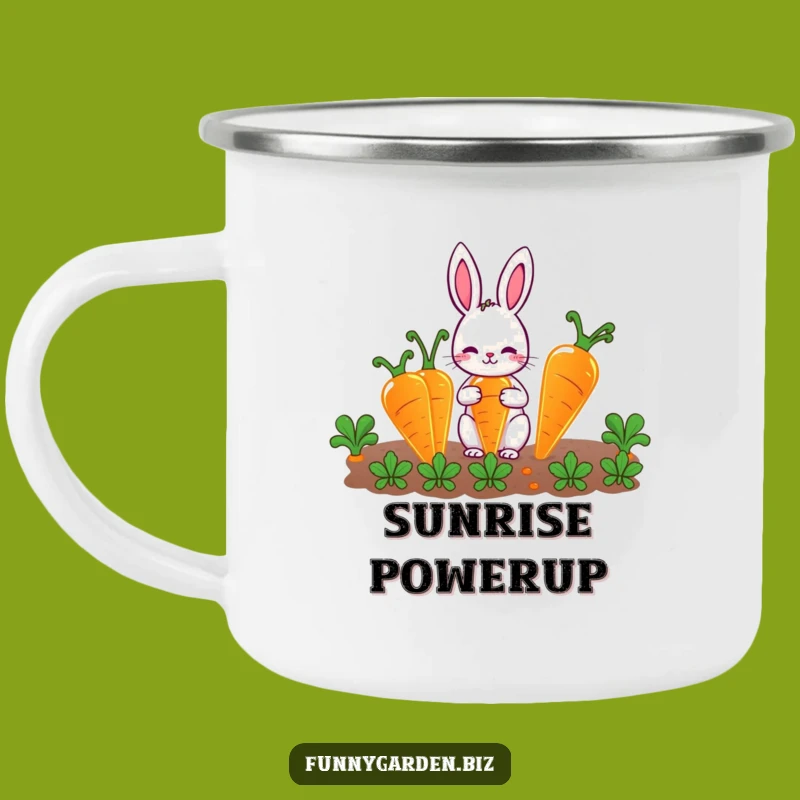 Funny Rabbit Gardener Camping Mug: Cute Glowing Carrots, Perfect Funny Gift for Outdoors