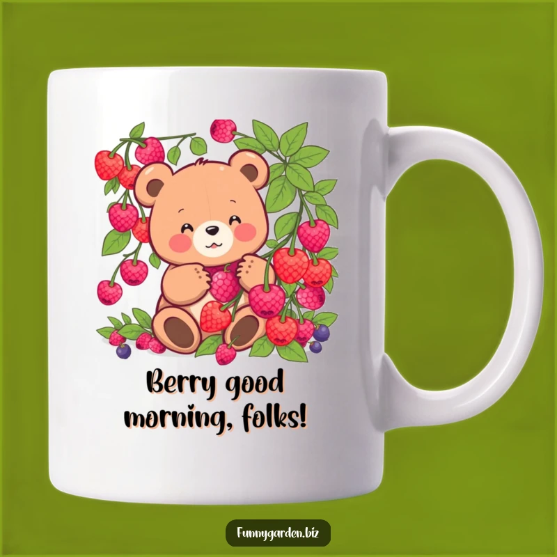 Funny Kawaii Bear Berry Harvest Mug: A Hilarious Gift for Nature Lovers