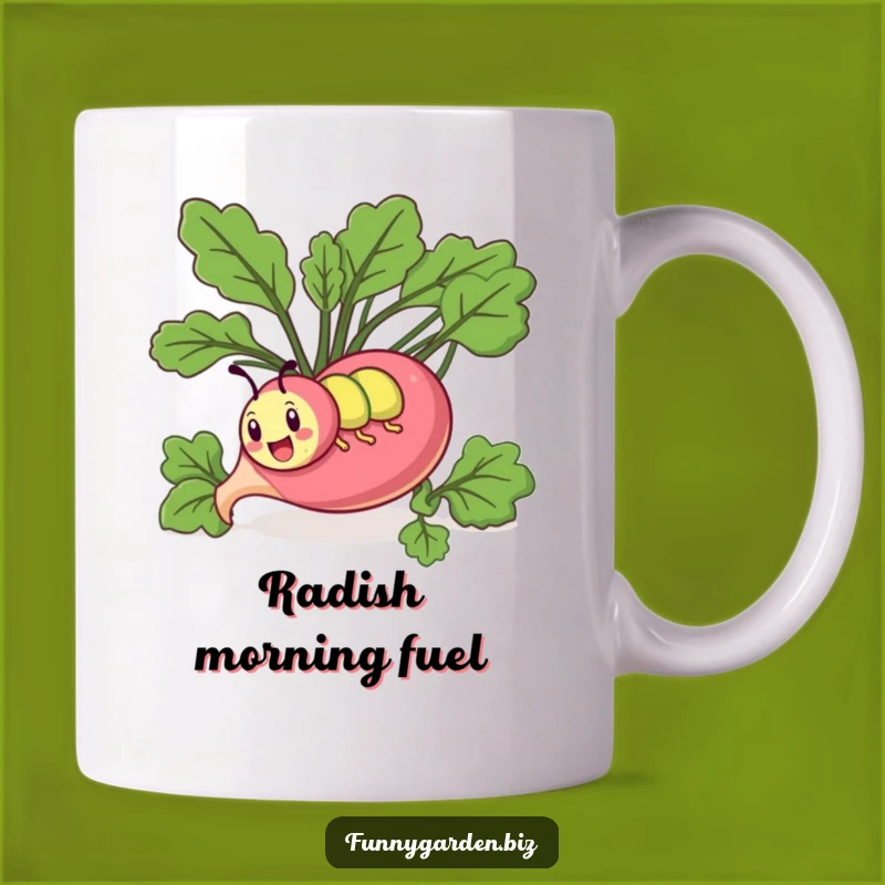 Funny Kawaii Caterpillar Radish Tunnel Mug: Hilarious Gift for Gardeners & Foodies