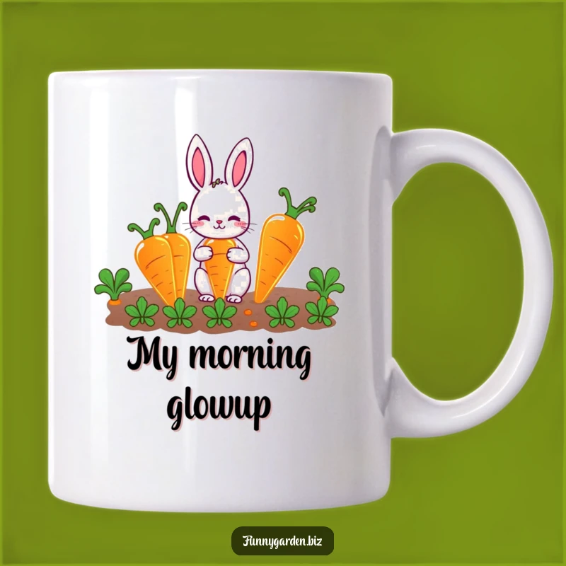 Funny Rabbit Gardener Mug: Cute Glowing Carrots, Perfect Funny Gift for Veggie Lovers