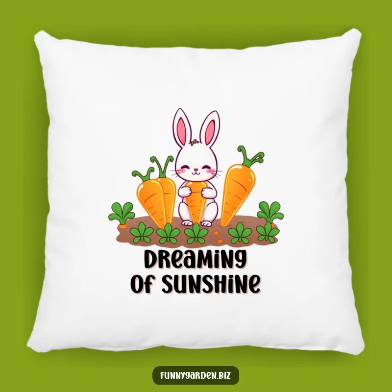 Funny Rabbit Gardener Pillow: Cute Glowing Carrots Accent, Perfect Funny Gift for Comfort