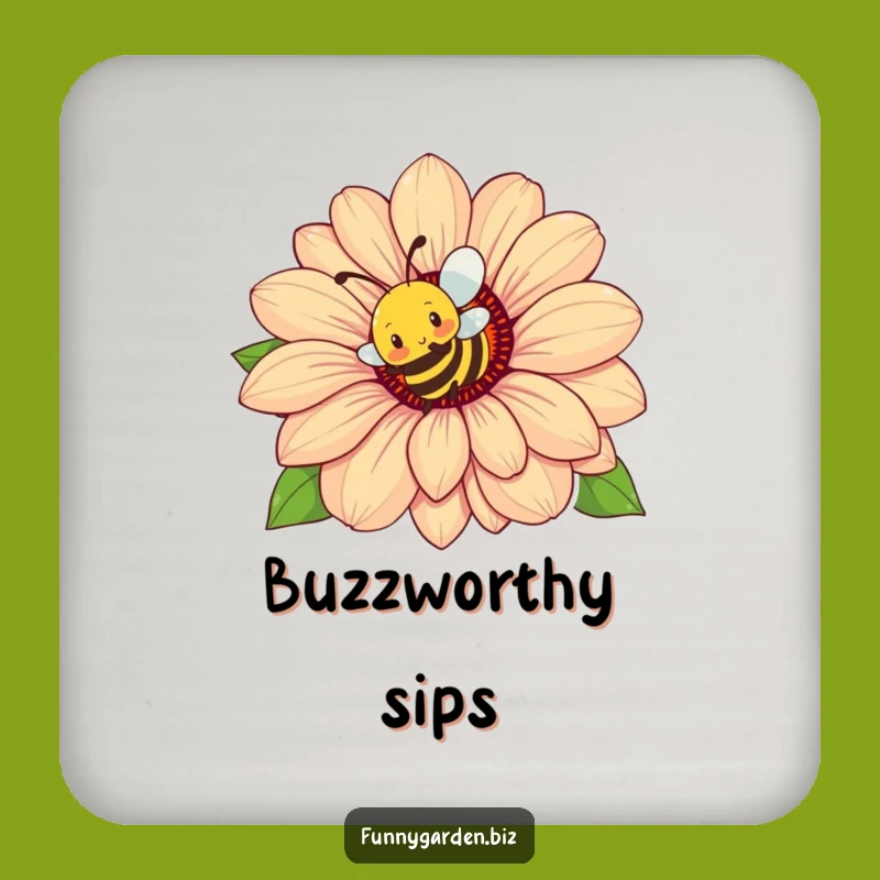 Funny Bee Flower Coaster: Busy Buzz Protection, Perfect Funny Gift