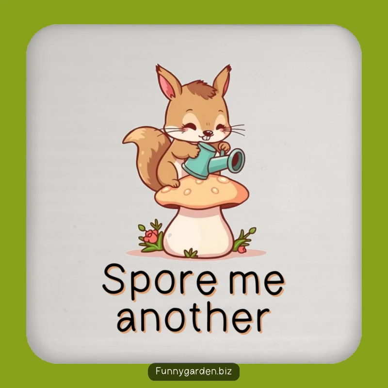 Funny Squirrel Gardener Coaster: Tiny Watering Protection, Perfect Funny Gift