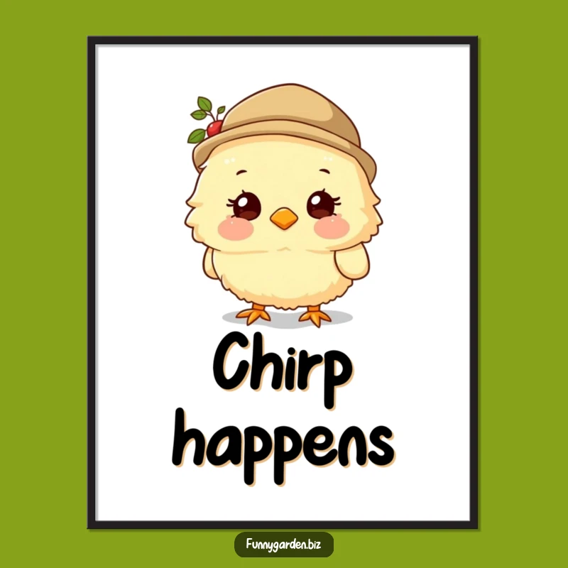 Funny Chick Gardener Poster: Sweet Smiles Art, Perfect Funny Gift