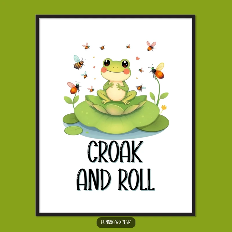 Funny Frog Conductor Poster: Insect Symphony Art, Perfect Funny Gift
