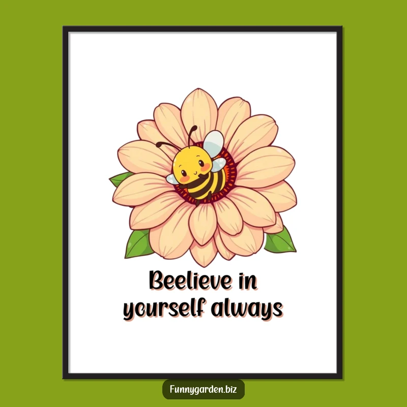 Free Printable Wall Art: Funny Bee & Flower - DIY Downloadable Decor