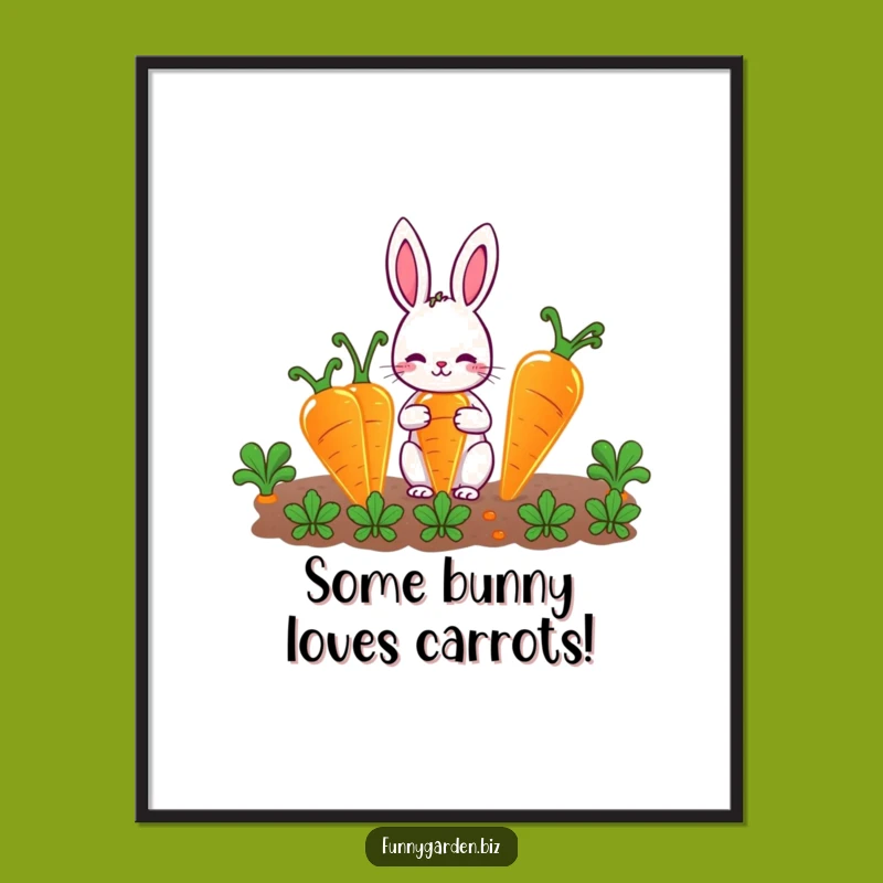 Free Printable Wall Art: Funny Rabbit & Glowing Carrots - DIY Downloadable Decor