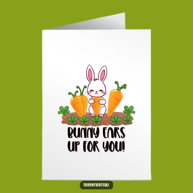 Free Printable Congrats Card: Funny Rabbit & Glowing Carrots - DIY Downloadable Gift