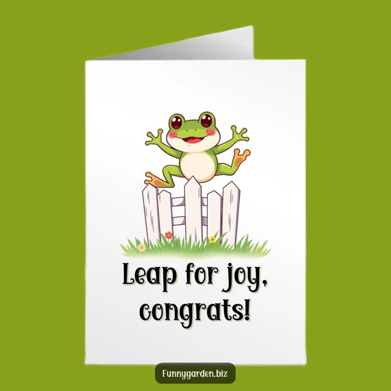 Free Printable Congrats Card: Frog Leap, Exciting Downloadable Gift!