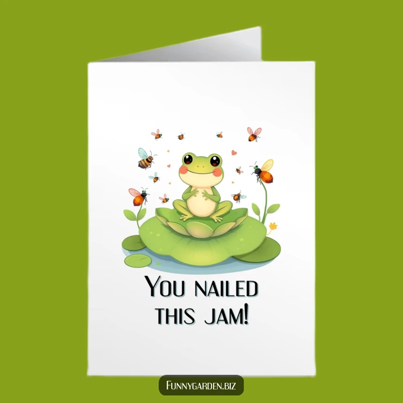 Free Printable Congrats Card: Funny Frog Conductor - DIY Downloadable Gift