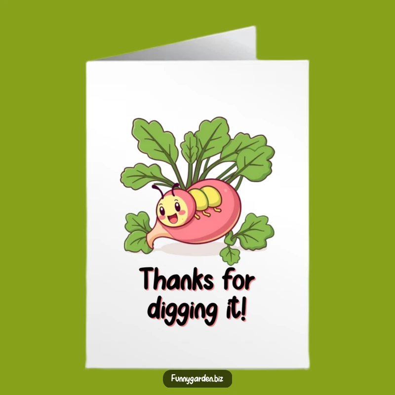 Free Printable Thank You Card: Cute Kawaii Caterpillar Radish Tunnel, Easy Print