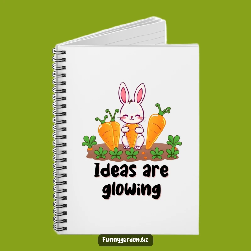 Funny Rabbit Gardener Notebook: Cute Glowing Carrots, Perfect Funny Gift for Writers
