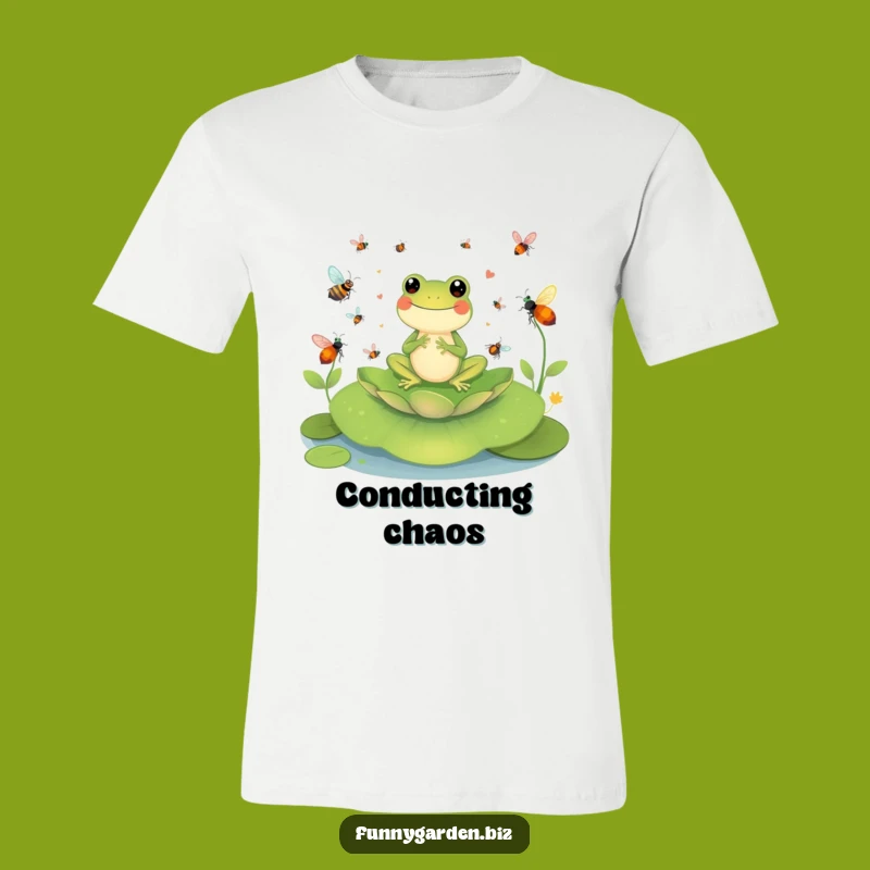 Funny Frog Conductor T-Shirt: Insect Symphony Vibes, Perfect Funny Gift