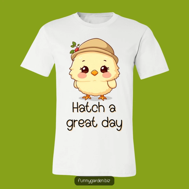 Funny Chick Gardener T-Shirt: Cute Hat Smiles, Perfect Funny Gift for Spring
