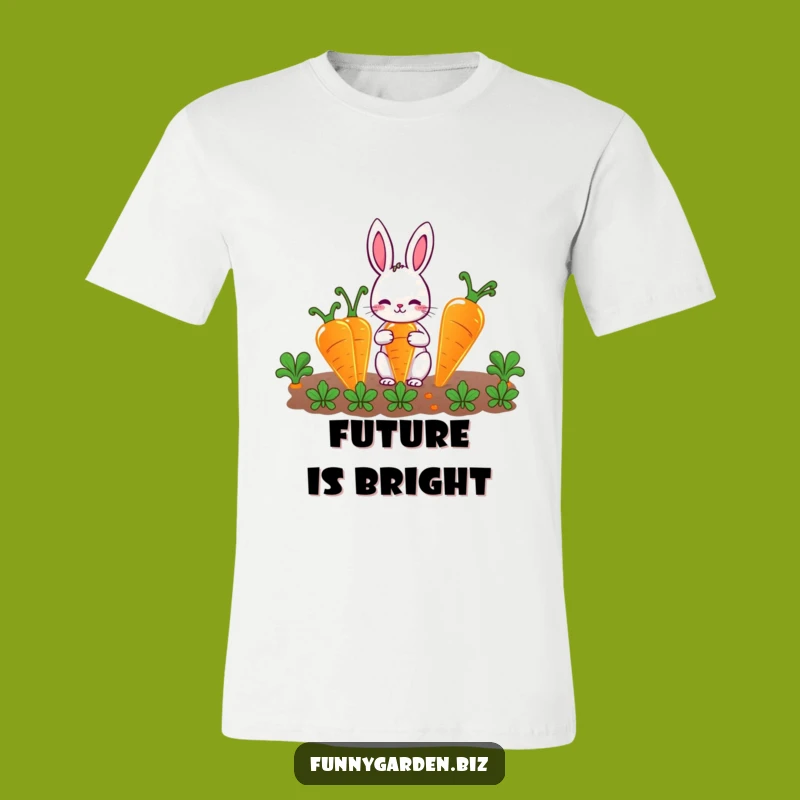 Funny Rabbit Gardener T-Shirt: Adorable Glowing Carrots, Perfect Funny Gift for Gardeners