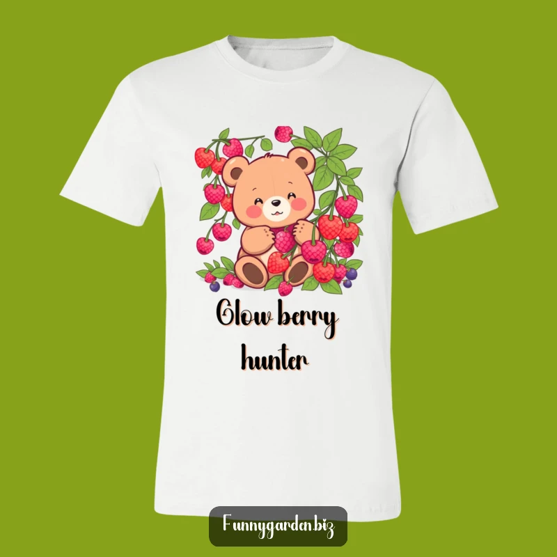 Funny Kawaii Bear Berry Picking T-Shirt: Hilarious Gift for Cute Critter Fans