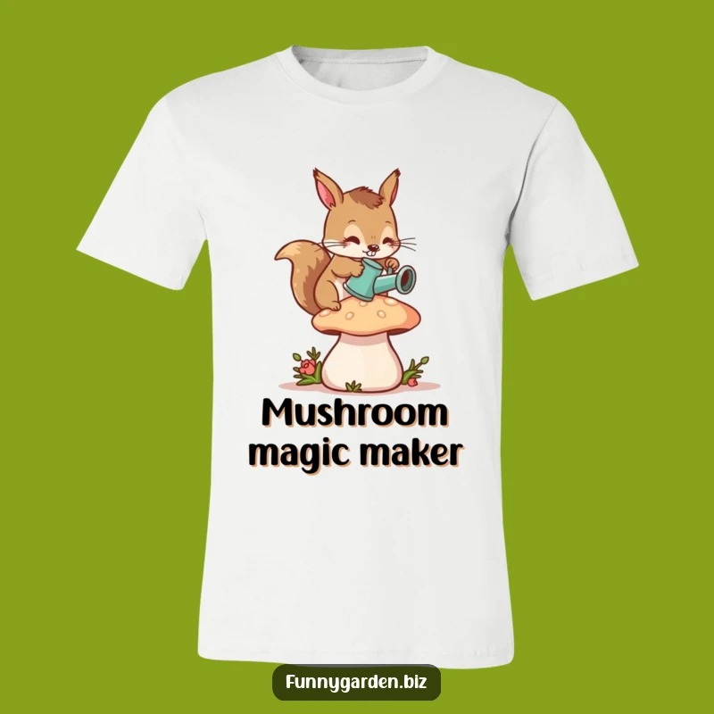 Funny Squirrel Gardener T-Shirt: Tiny Watering Can Magic, Perfect Funny Gift