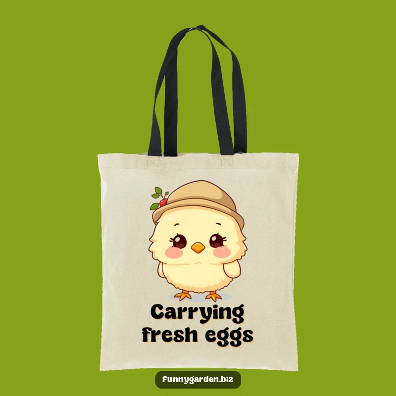 Funny Chick Gardener Tote Bag: Cute Hat Style, Perfect Funny Gift