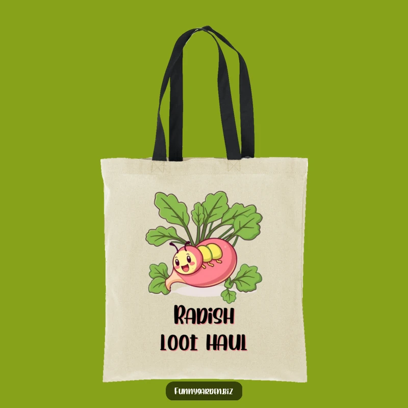 Funny Kawaii Caterpillar Radish Tote: Comical Bag & Hilarious Gift